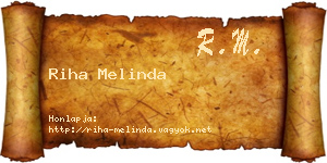 Riha Melinda névjegykártya